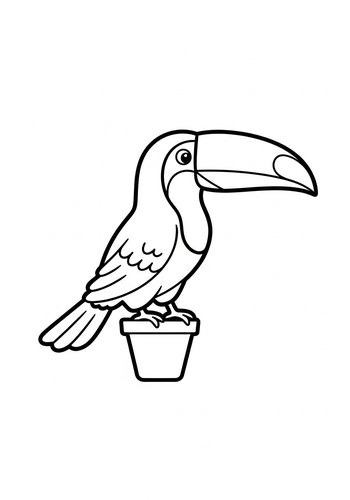 Toucan On Perch Coloring Page