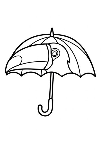 Toucan Umbrella Coloring Page