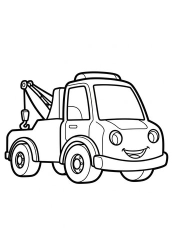 Tow Truck Coloring Page For Kids