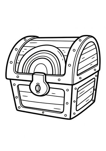Treasure Chest Coloring Page: Discover Hidden Riches