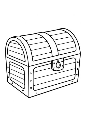 Treasure Chest Coloring Page For Kids