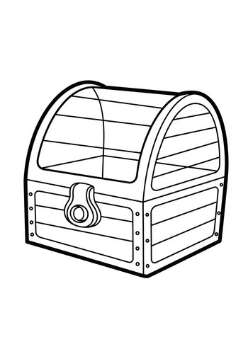 Treasure Chest Coloring Page For Kids