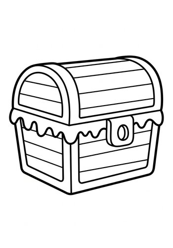 Treasure Chest Coloring Page For Kids