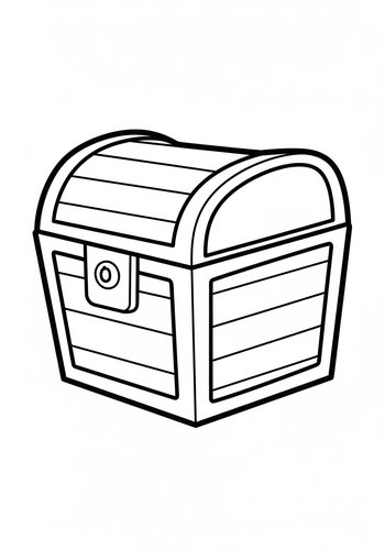 Treasure Chest Coloring Page: Pirate Adventure
