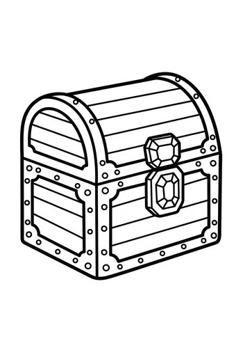 Treasure Chest Coloring Page: Pirate's Bounty
