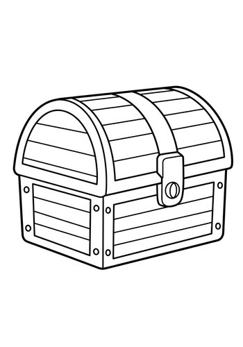 Treasure Chest Coloring Page: Pirate's Hidden Loot