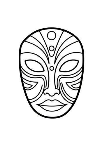 Tribal Mask Coloring Page For Creative Fun