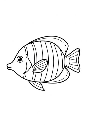Tropical Fish Coloring Page For Kids