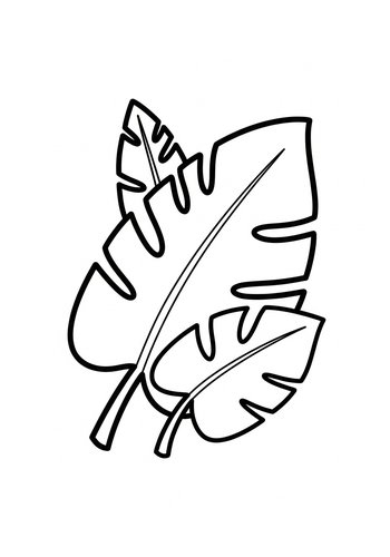 Tropical Leaves Coloring Page
