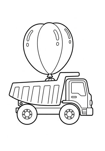 Truck With Balloons Coloring Page Fun