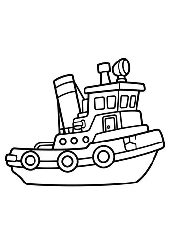 Tugboat Adventure: A Coloring Page For Maritime Fun