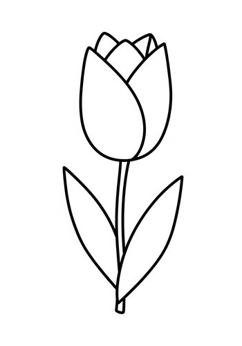 Tulip Coloring Page - Spring Flower Fun