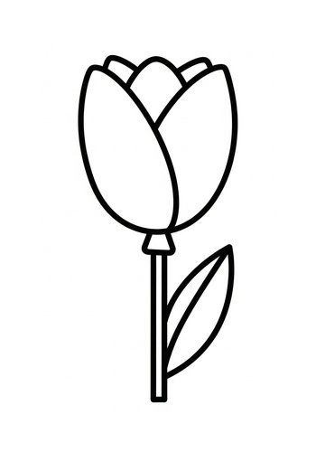 Tulip Coloring Page For Springtime Fun