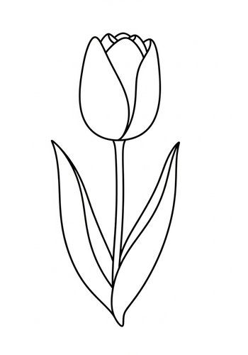 Tulip Coloring Page: Spring Flower Fun