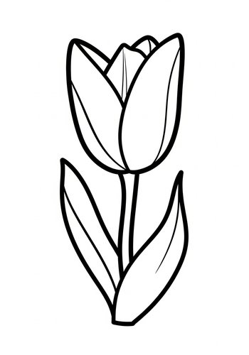 Tulip Time: A Spring Bloom Coloring Page