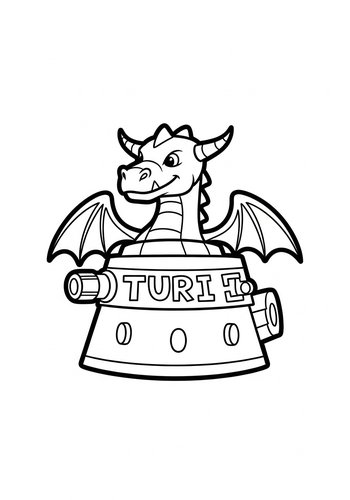Turri's Dragon Submarine Coloring Page