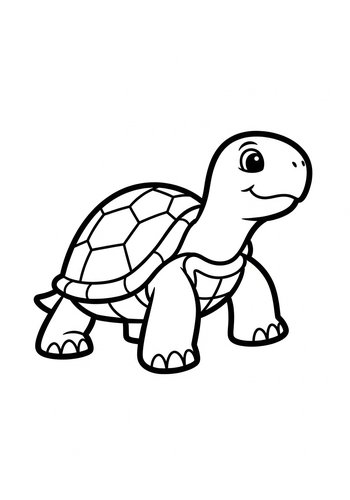 Turtle Coloring Page For Kids