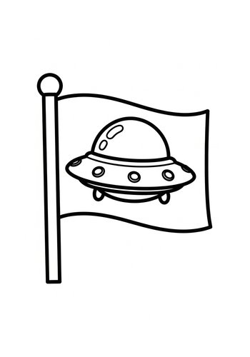 Ufo Flag Coloring Page - Printable Fun