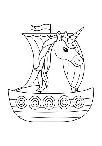 Unicorn Ahoy Coloring Page