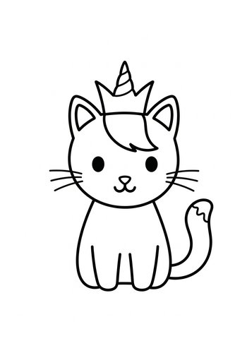 Unicorn Cat Coloring Page: Magical Feline Fun