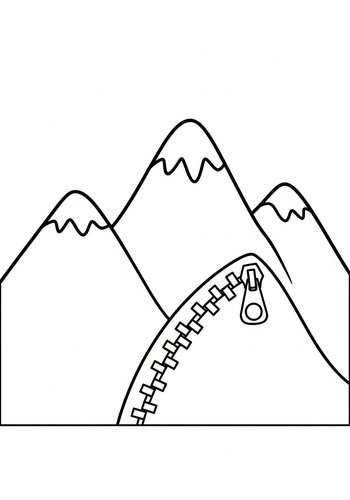 Coloring Page: Unzip The Mountains: Coloring Page Fun