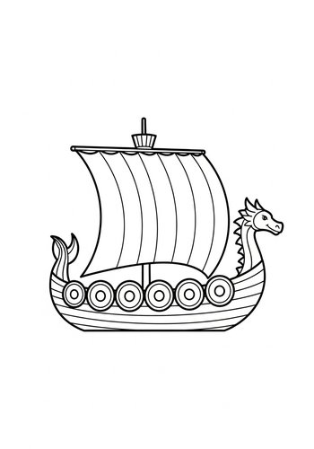 Coloring Page: Viking Ship Coloring Page Fun