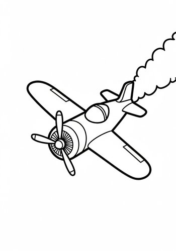 Vintage Airplane Coloring Page For Kids