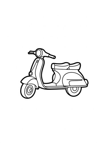 Vintage Scooter Coloring Page: Ride Into Fun