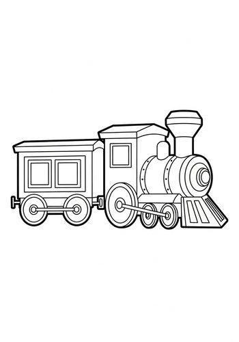 Vintage Train Coloring Page For Kids