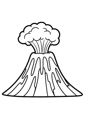Volcano Coloring Page For Budding Artists