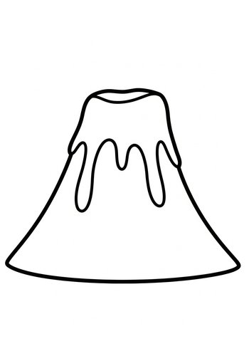 Volcano Coloring Page For Kids