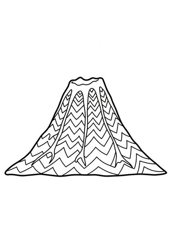 Volcano Coloring Page For Kids