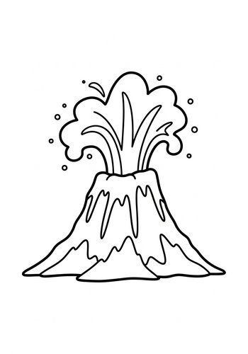Volcano Eruption Coloring Page Fun