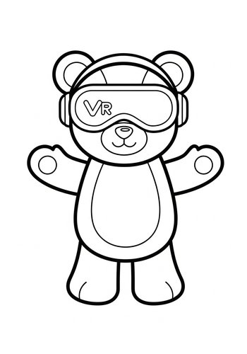 Vr Bear Coloring Page Fun