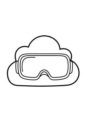 Vr Goggles On A Cloud Coloring Page