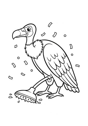 Vulture Vacuuming Coloring Page