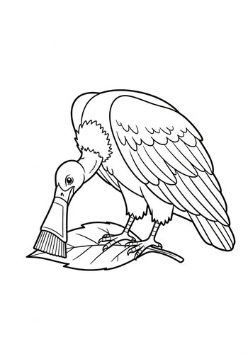 Vulture With Paintbrush Coloring Page