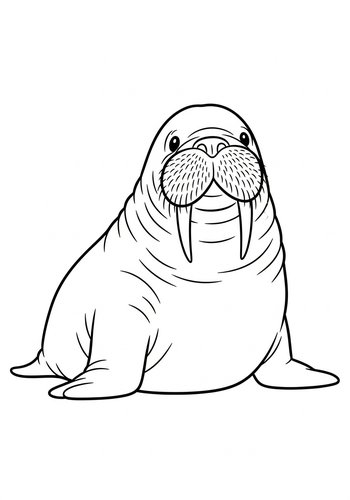 Walrus Coloring Page - Arctic Fun