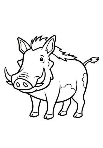 Warthog Coloring Page: A Wild Pig Adventure