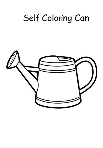 Coloring Page: Watering Can Coloring Page: Garden Fun