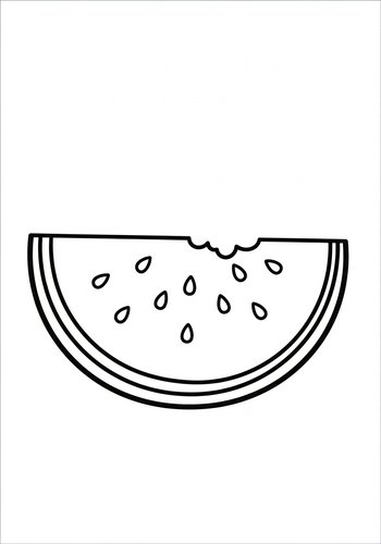 Coloring Page: Watermelon Slice Coloring Page: Sweet Summer Fun