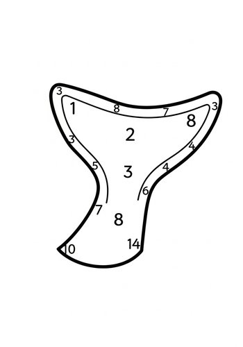Whale Tail Color By Number Printable Page