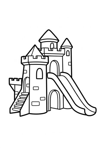 Whimsical Castle Coloring Page For Kids