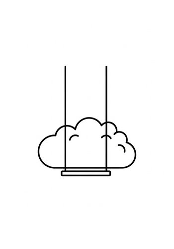 Whimsical Cloud Swing Coloring Page