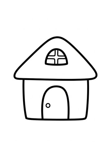 Whimsical House Coloring Page For Kids