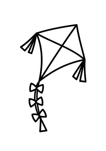 Whimsical Kite Coloring Page: Soar Into Fun