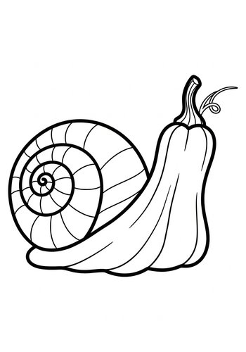 Whimsical Pumpkin Snail Coloring Page