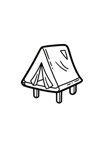Whimsical Tent On Stilts Coloring Page