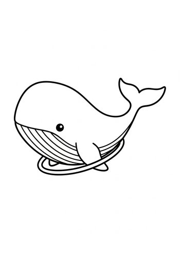 Whimsical Whale Coloring Page For Kids