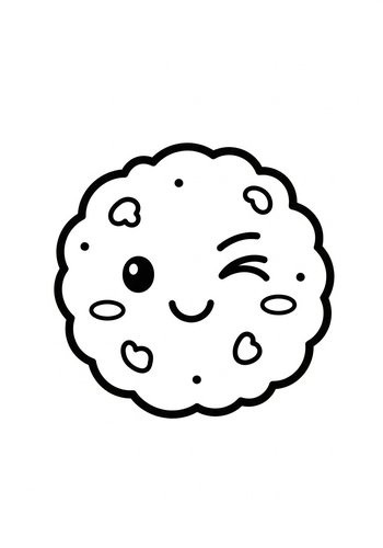 Winking Cookie Coloring Page: Sweet Treat Fun